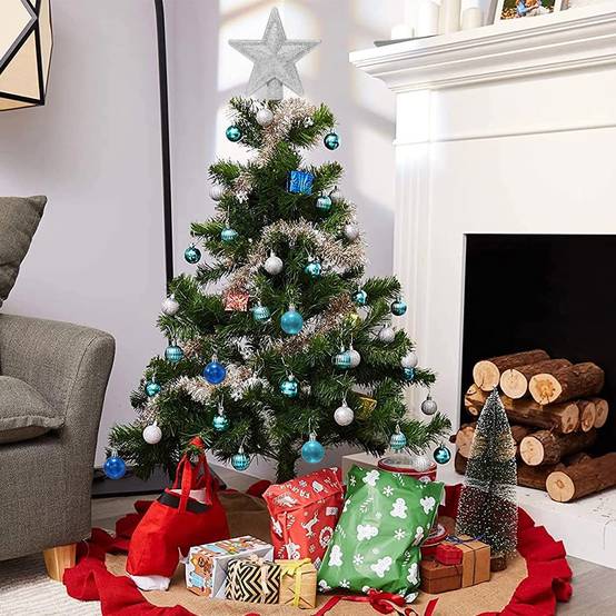 Ensemble de boules de Noël, décoration de boules de sapin de Noël, décoration de sapin de Noël, décoration de sapin de Noël avec cintre, 30 pièces - Image 2