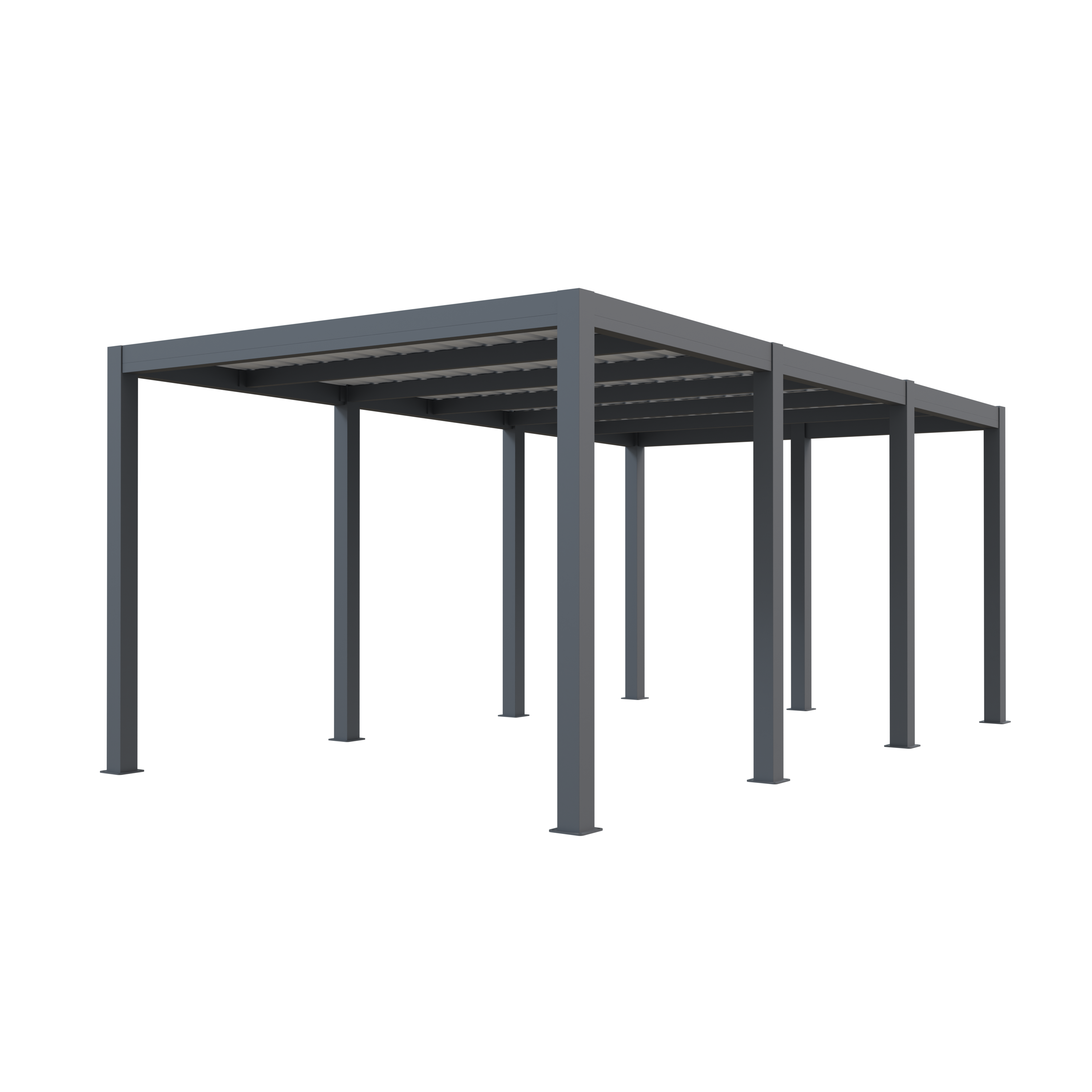 Carport aluminium CARLTON 324 x 550 cm - 1 Voiture - 17,69m2 - Gris anthracite - Image 6