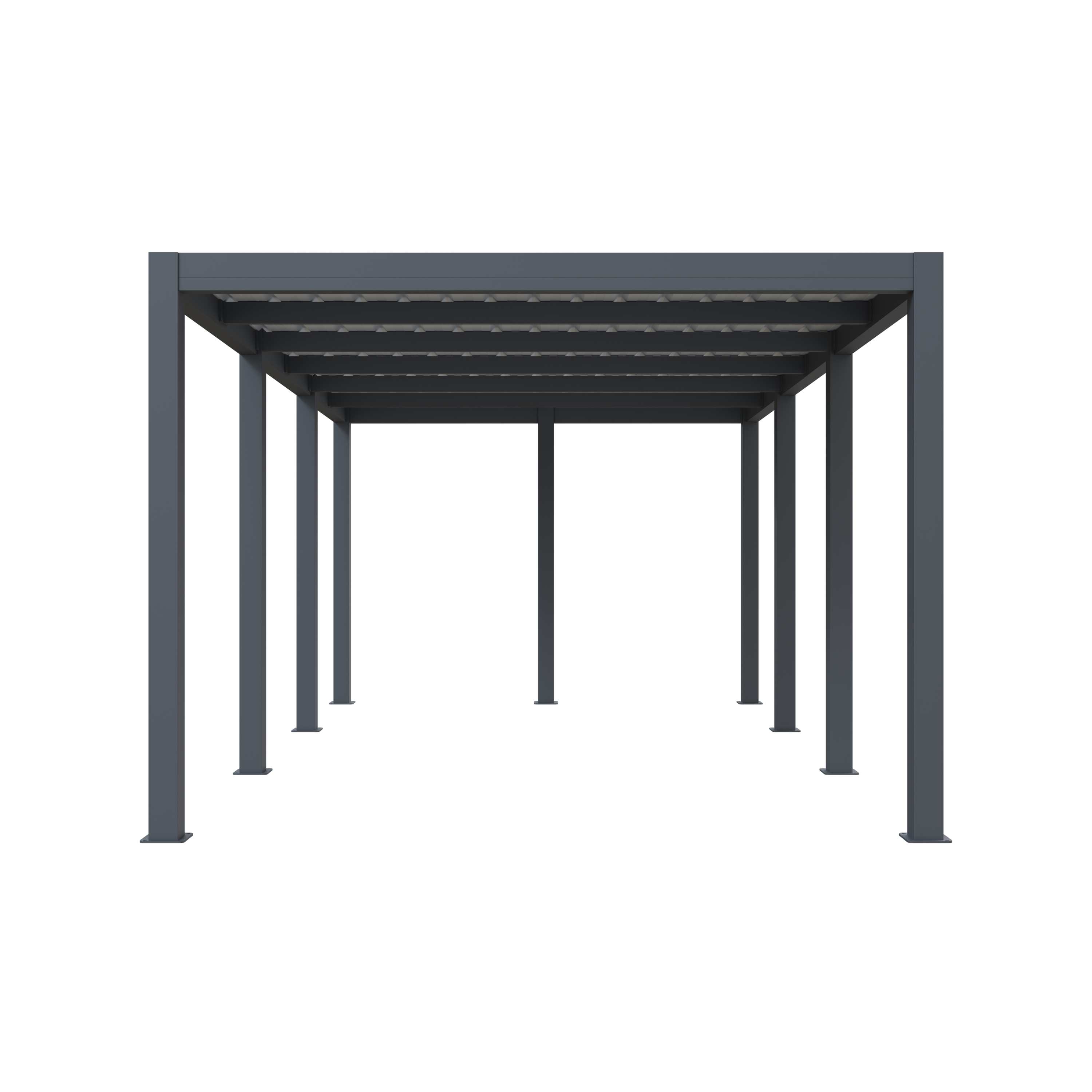 Carport aluminium CARLTON 324 x 550 cm - 1 Voiture - 17,69m2 - Gris anthracite - Image 4