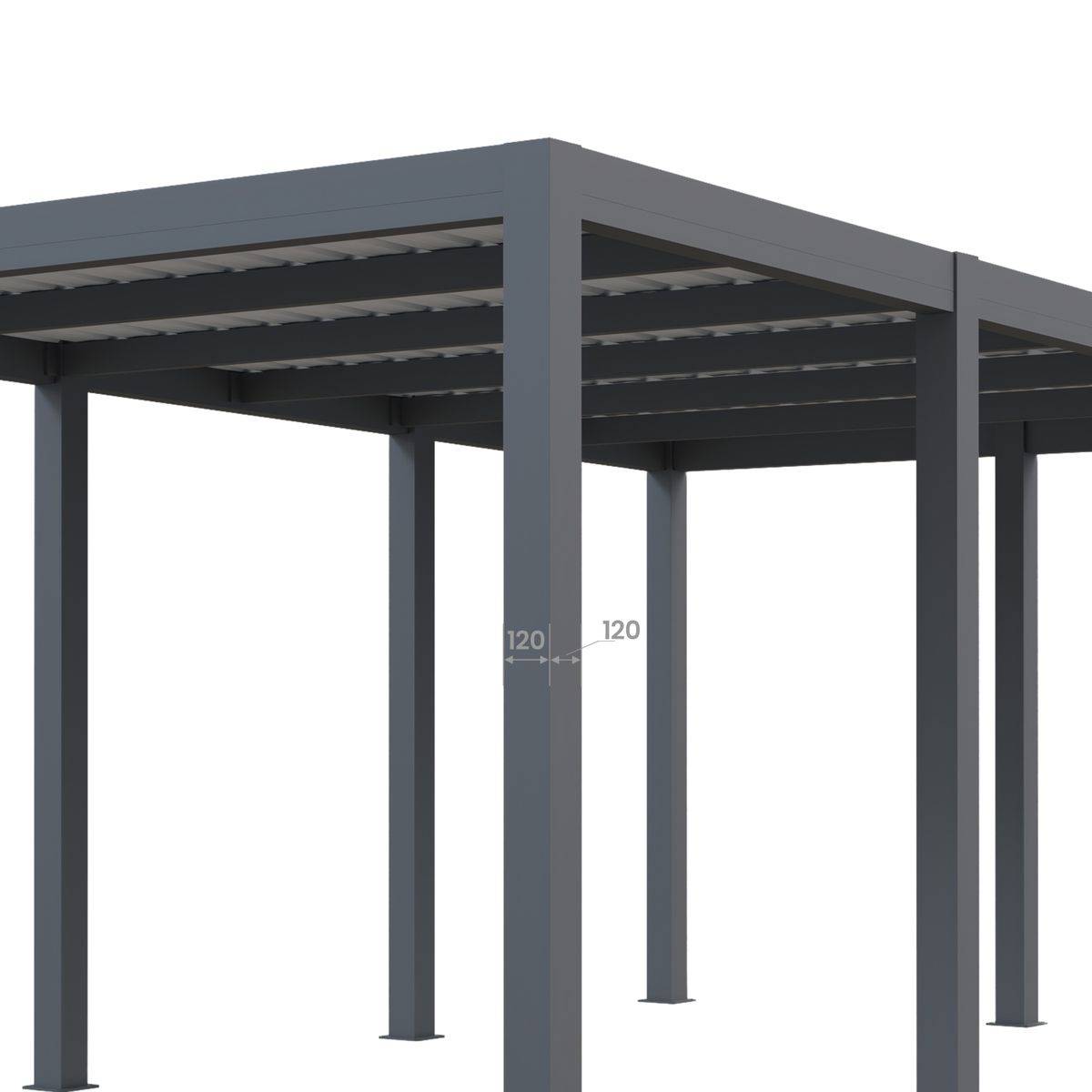 Direct Abris - Carport aluminium CARLTON 324 x 550 cm - 1 Voiture - 17,69m2 - Gris anthracite - Image 9