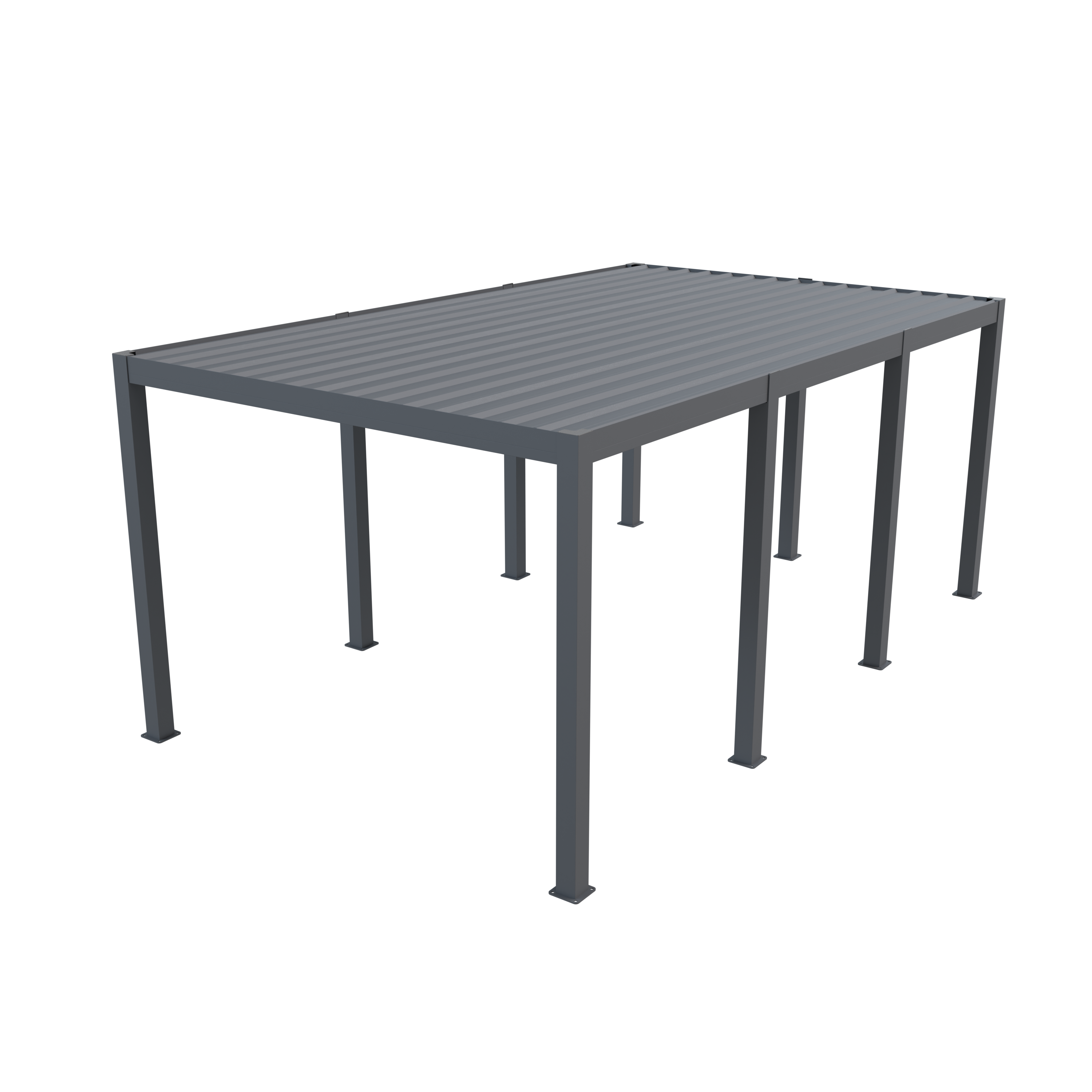 Carport aluminium CARLTON 324 x 550 cm - 1 Voiture - 17,69m2 - Gris anthracite - Image 7