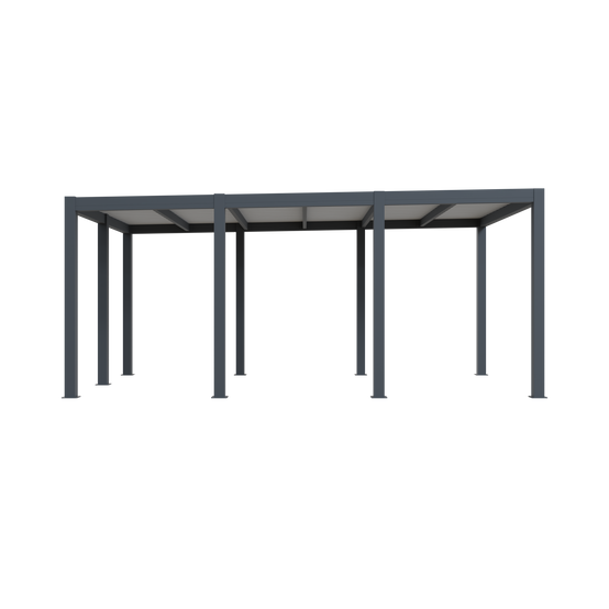Carport aluminium CARLTON 324 x 550 cm - 1 Voiture - 17,69m2 - Gris anthracite - Image 5