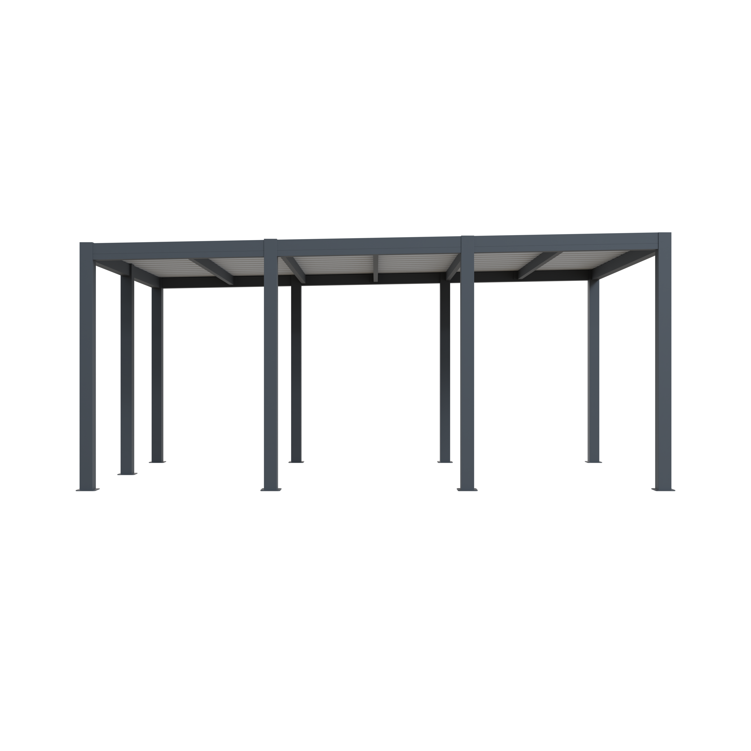 Carport aluminium CARLTON 324 x 550 cm - 1 Voiture - 17,69m2 - Gris anthracite - Image 5