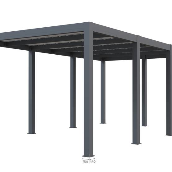 Carport aluminium CARLTON 324 x 550 cm - 1 Voiture - 17,69m2 - Gris anthracite - Image 10