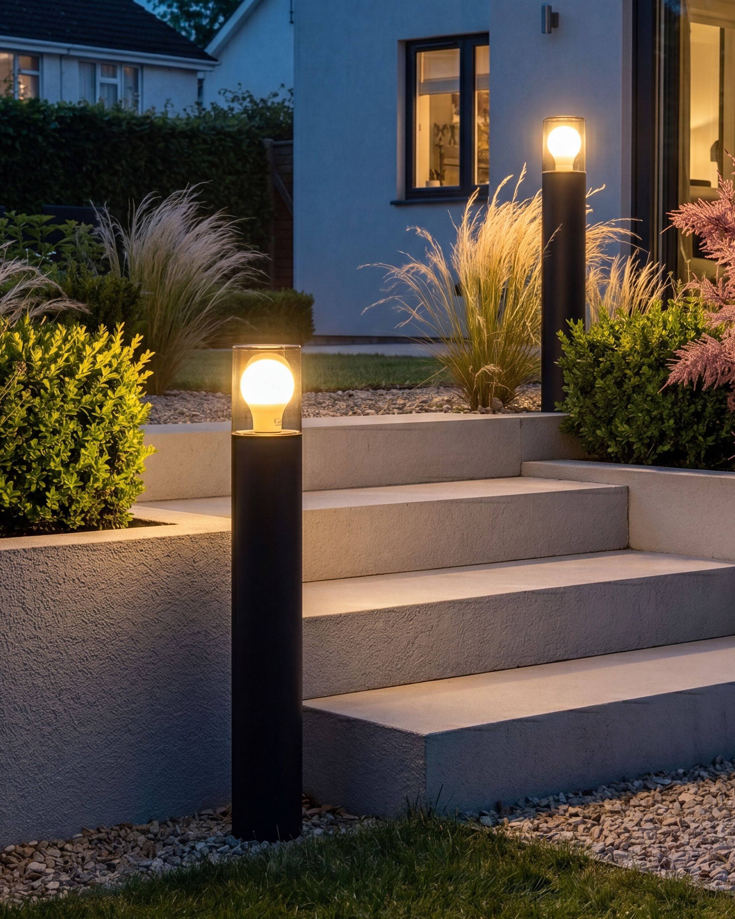 Beliani - Borne Lumineuse Aluminium Noir ELRICK - Beliani - Image 1