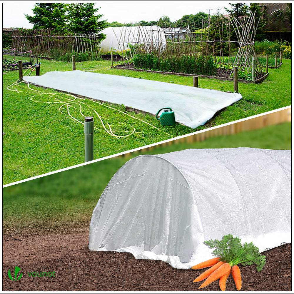 Voile d’hivernage en Polypropylème 50g/m² 1.5x10m avec piquets blanc - Image 3