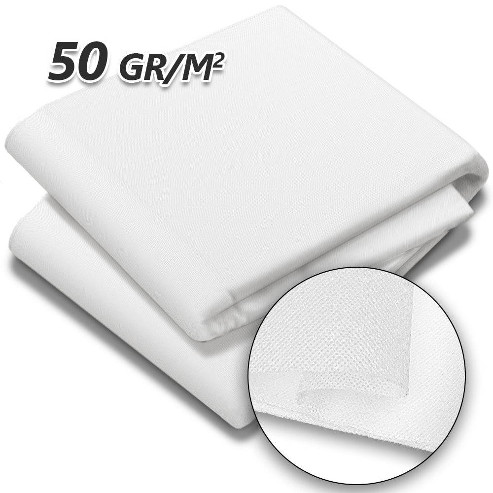 Voile d’hivernage en Polypropylème 50g/m² 1.5x10m avec piquets blanc - Image 1