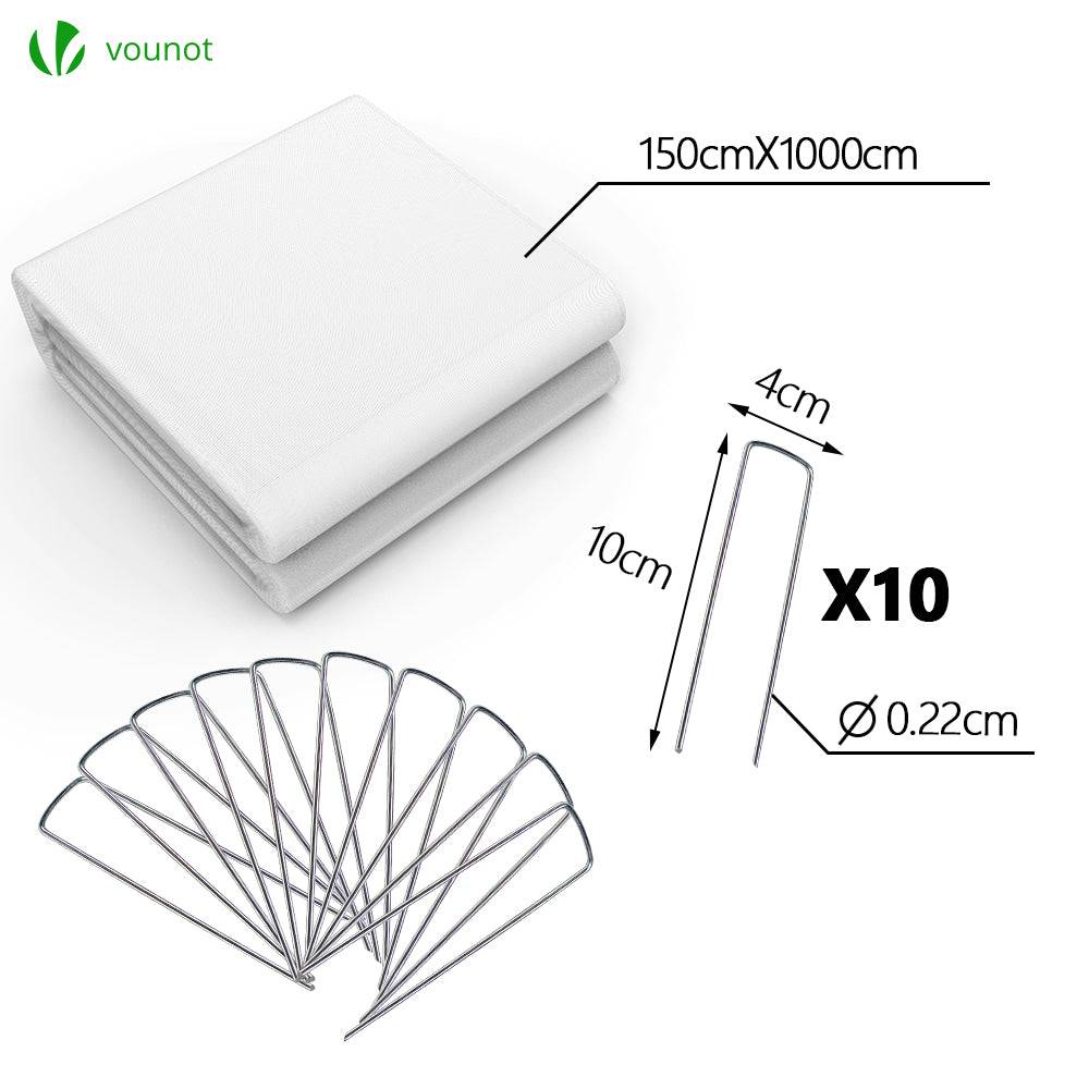 Voile d’hivernage en Polypropylème 50g/m² 1.5x10m avec piquets blanc - Image 5