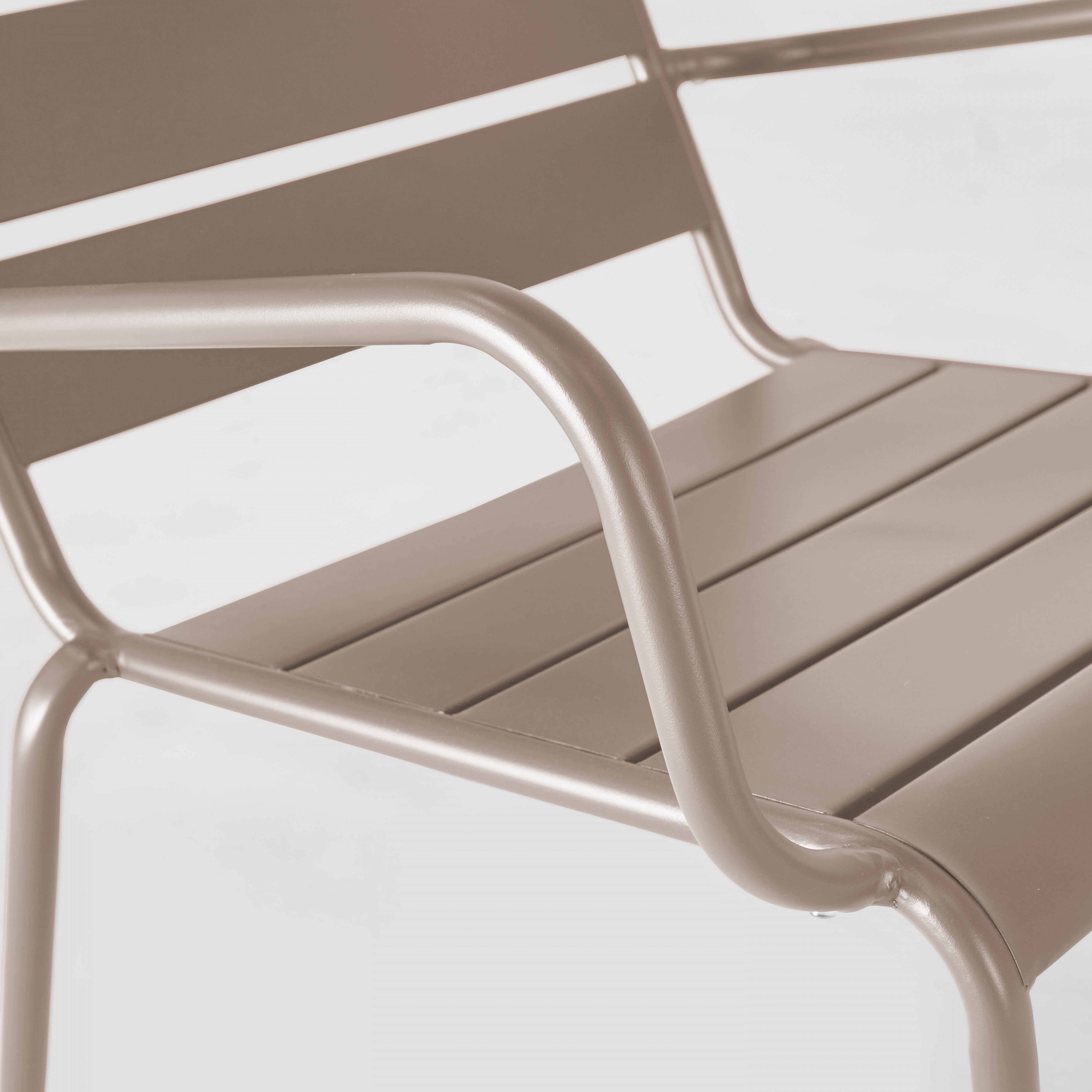 Oviala - Fauteuil de jardin bas relax acier taupe Palavas - Oviala - Image 6