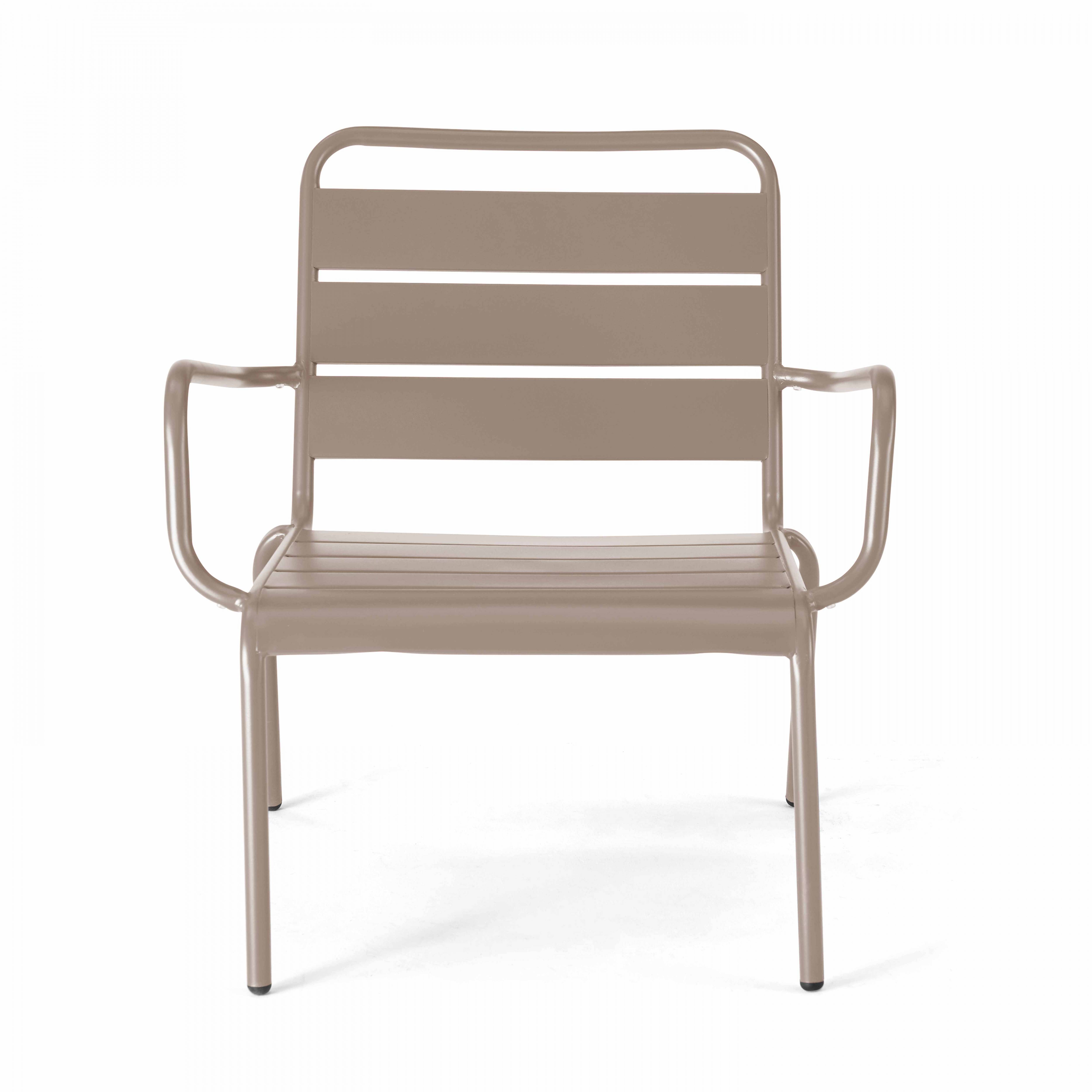 Oviala - Fauteuil de jardin bas relax acier taupe Palavas - Oviala - Image 5
