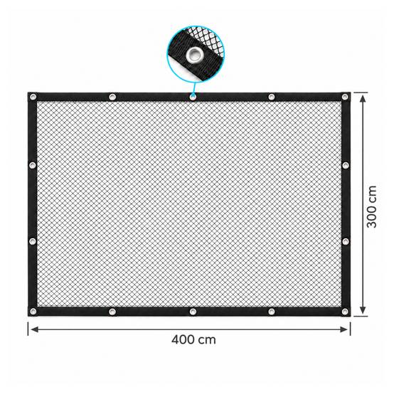 COVER NET filet de bassin 4x3 m - Maille 10mm - Noir/Vert - Anti-Hérons - Image 4