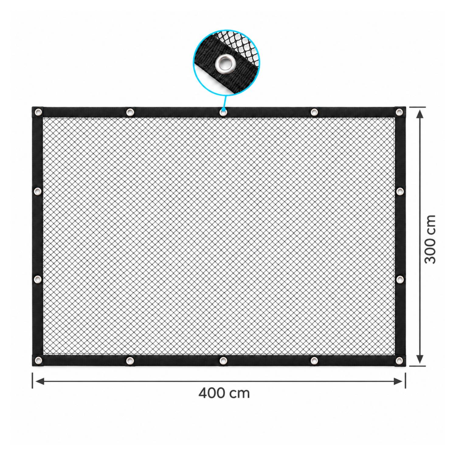COVER NET filet de bassin 4x3 m - Maille 10mm - Noir/Vert - Anti-Hérons - Image 4