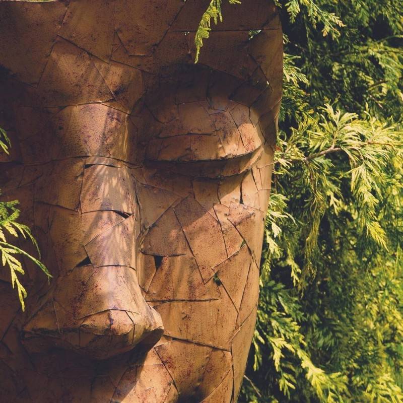 Jardinex - Statue visage métal mosaïque 108 cm - Brun - Jardinex - Image 2