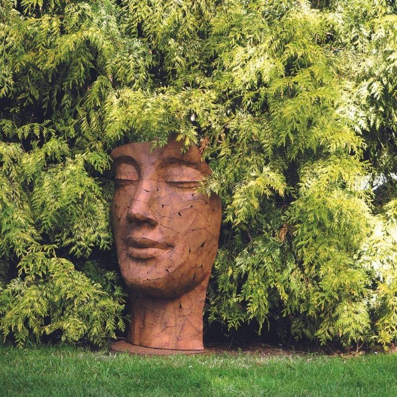 Jardinex - Statue visage métal mosaïque 108 cm - Brun - Jardinex - Image 5