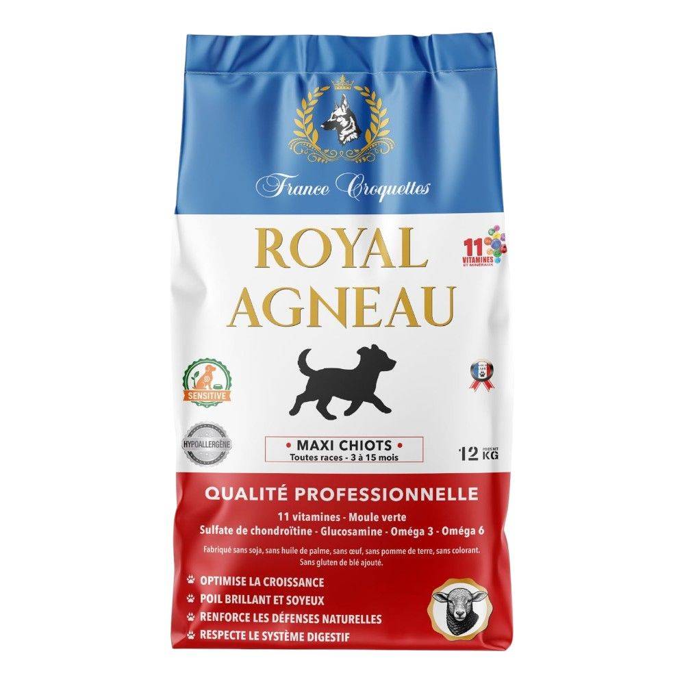 France Croquettes - France Croquettes Croquettes pour chiot Royal Agneau Maxi Chiot 30/15 - 12 kg - Image 1