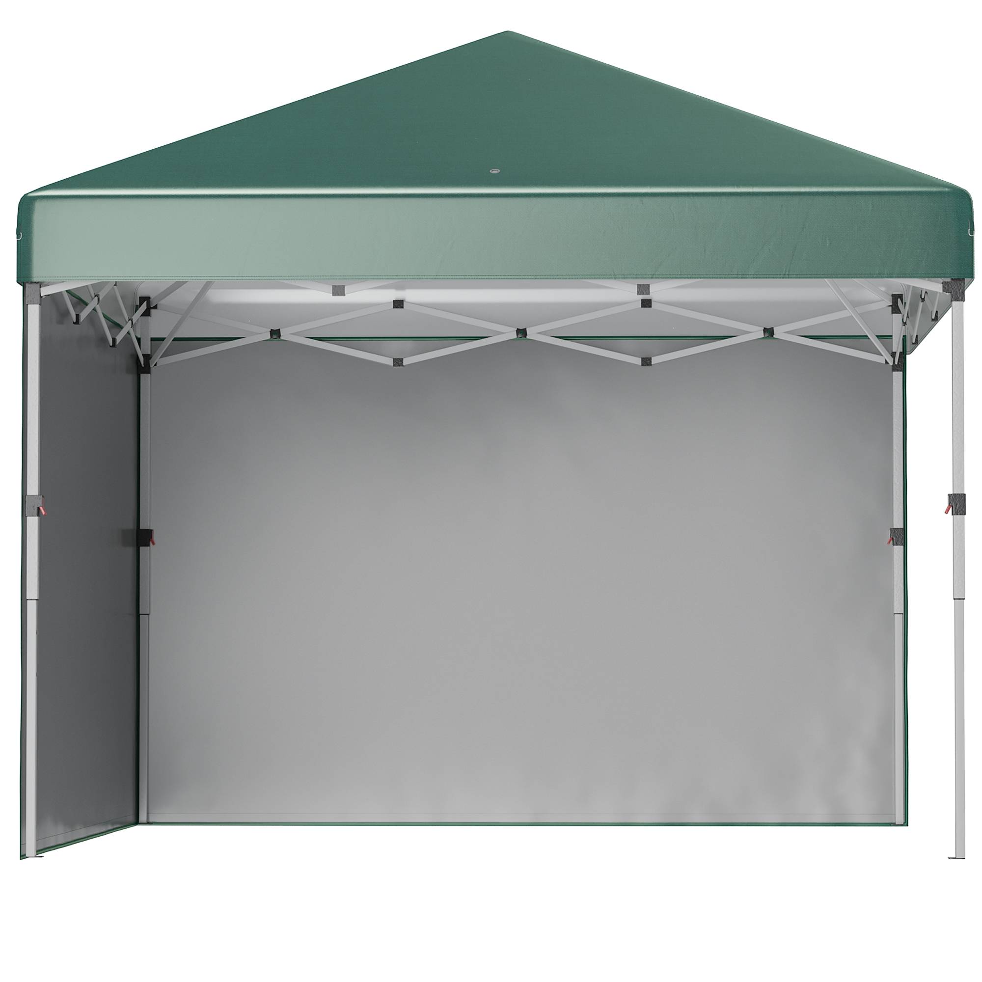 Tente pliante pop-up 3x3m avec 2 parois latérales anti-UV, hauteur réglable, sacs de lestage et sac de transport (verte) - Image 2