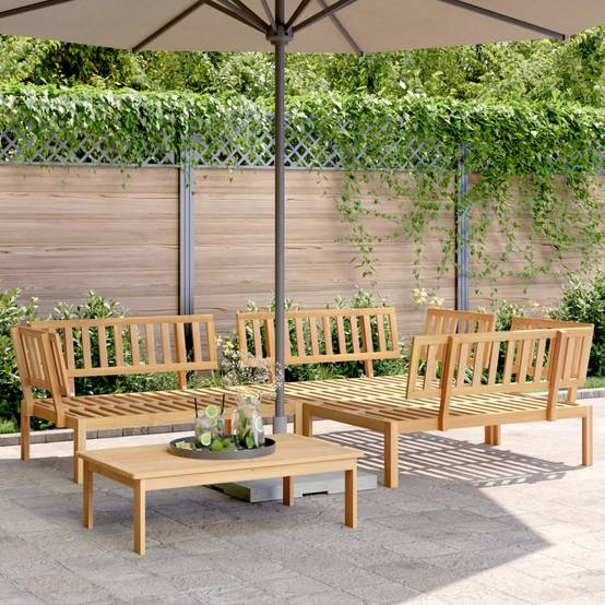 ComfortXL - Salon de Jardin Palette 4p Bois d'Acacia Massif d'Angle Modulable pour Extérieur Brun Finition Huilée – ComfortXL Outdoor Living - Image 1