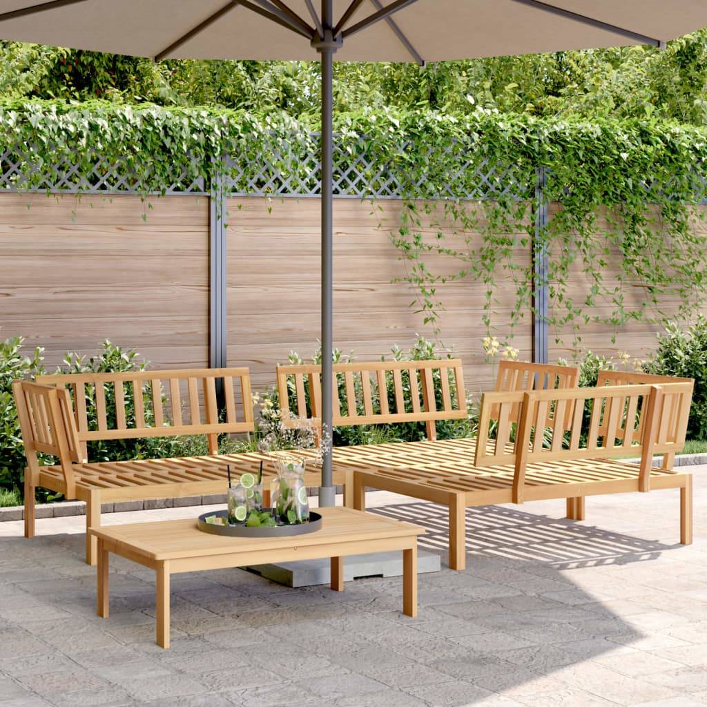 ComfortXL - Salon de Jardin Palette 4p Bois d'Acacia Massif d'Angle Modulable pour Extérieur Brun Finition Huilée – ComfortXL Outdoor Living - Image 1