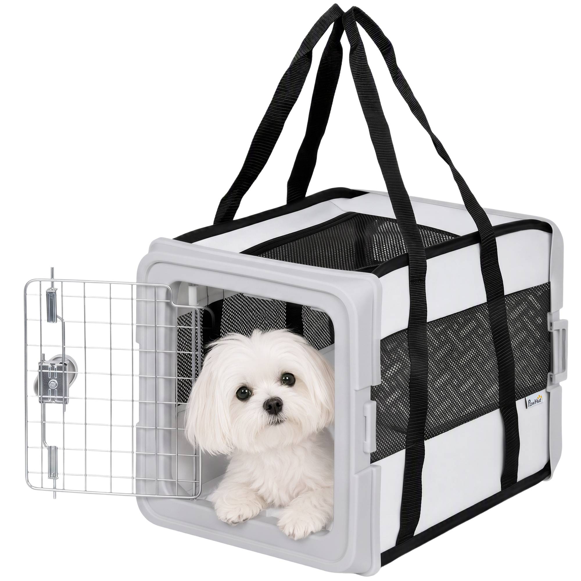 Sans Marque - Sac Transport Chat Chien Pliable Tissu 300D 10 kg 49,5x34x35,5 cm Gris - Image 2