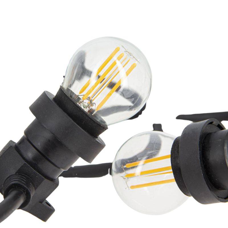 Xanlite - Guirlande Guinguette LED Noire, x10 Ampoules Vintage E27 Incluses, 5m Extensible, Conso 43W - GRL5230VBP45F - Image 3