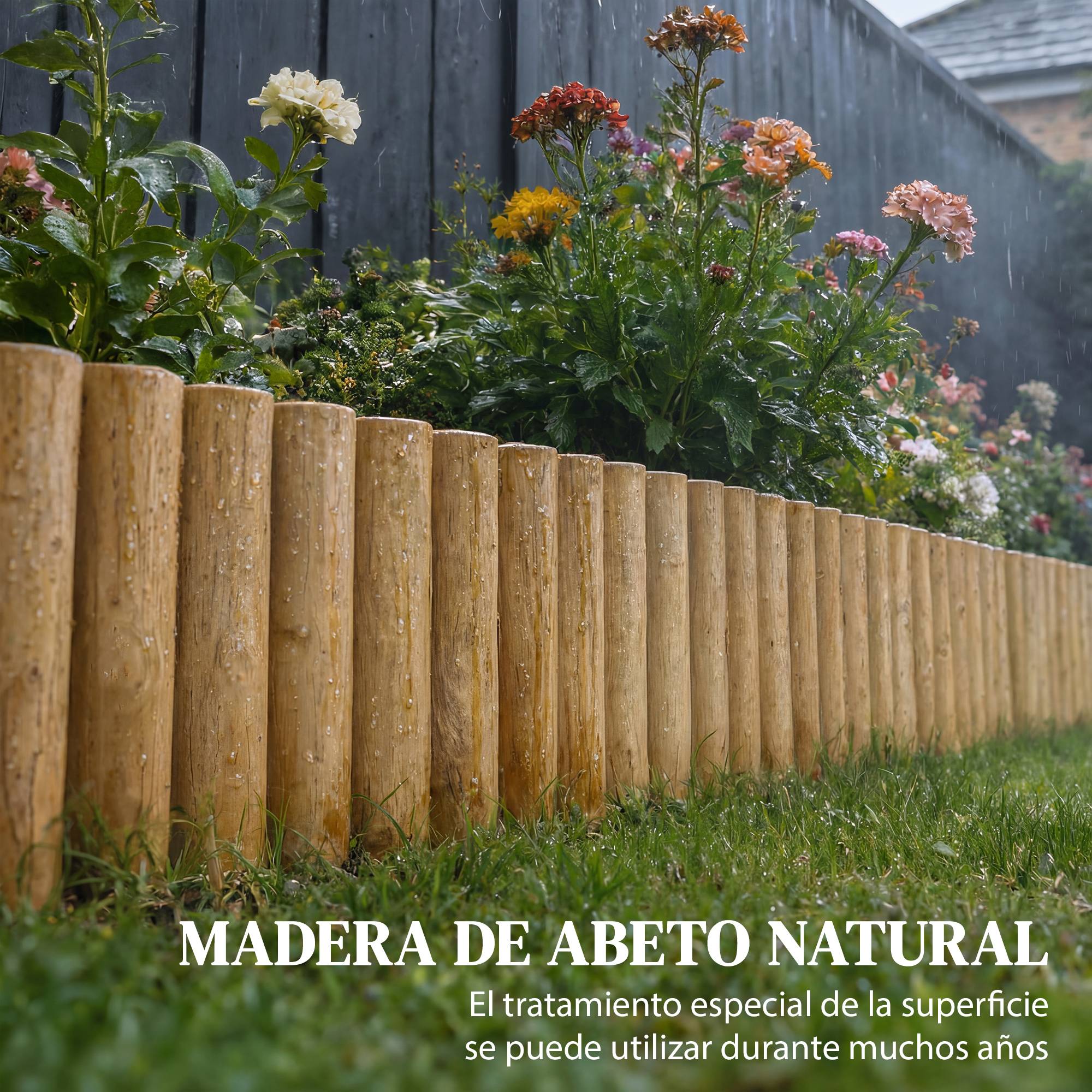 Panneau décoratif de clôture de jardin en bois – Robuste et facile à installer – Pour terrasse, pelouse ou allée – 176 x 38 cm – Couleur naturelle - Image 6