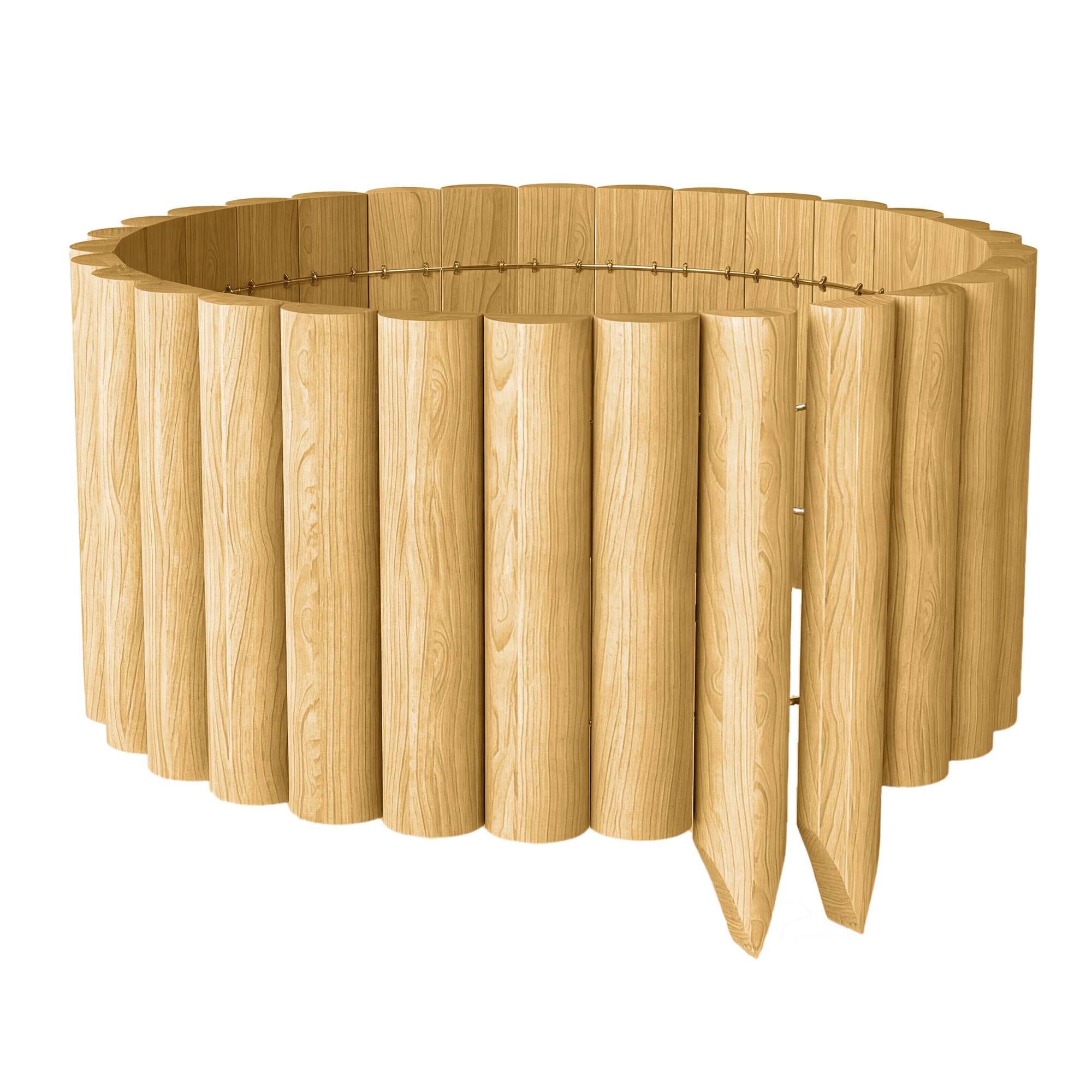 Panneau décoratif de clôture de jardin en bois – Robuste et facile à installer – Pour terrasse, pelouse ou allée – 176 x 38 cm – Couleur naturelle - Image 2