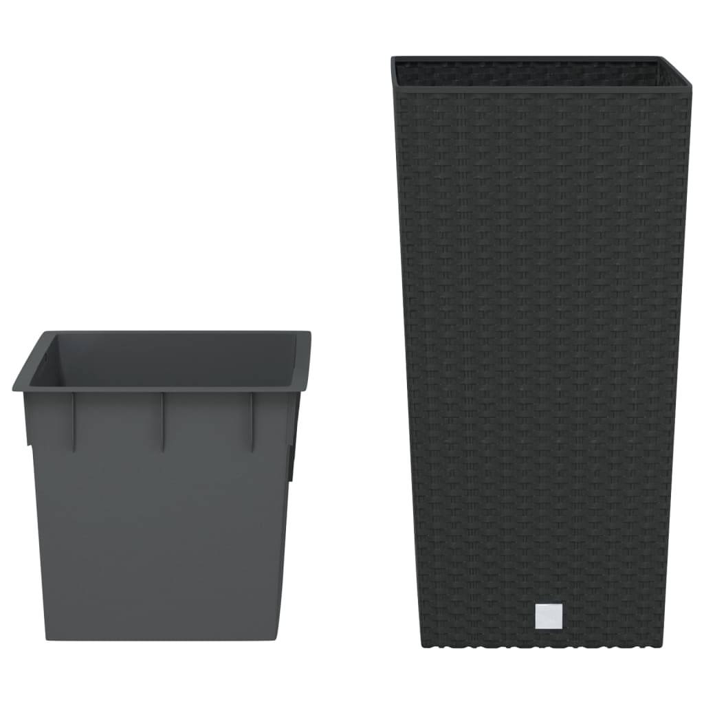 Vidaxl - Jardinière et intérieur amovible-Pot de fleur-Bac à fleurs anthracite 11/26,5 L rotin PP - Image 3