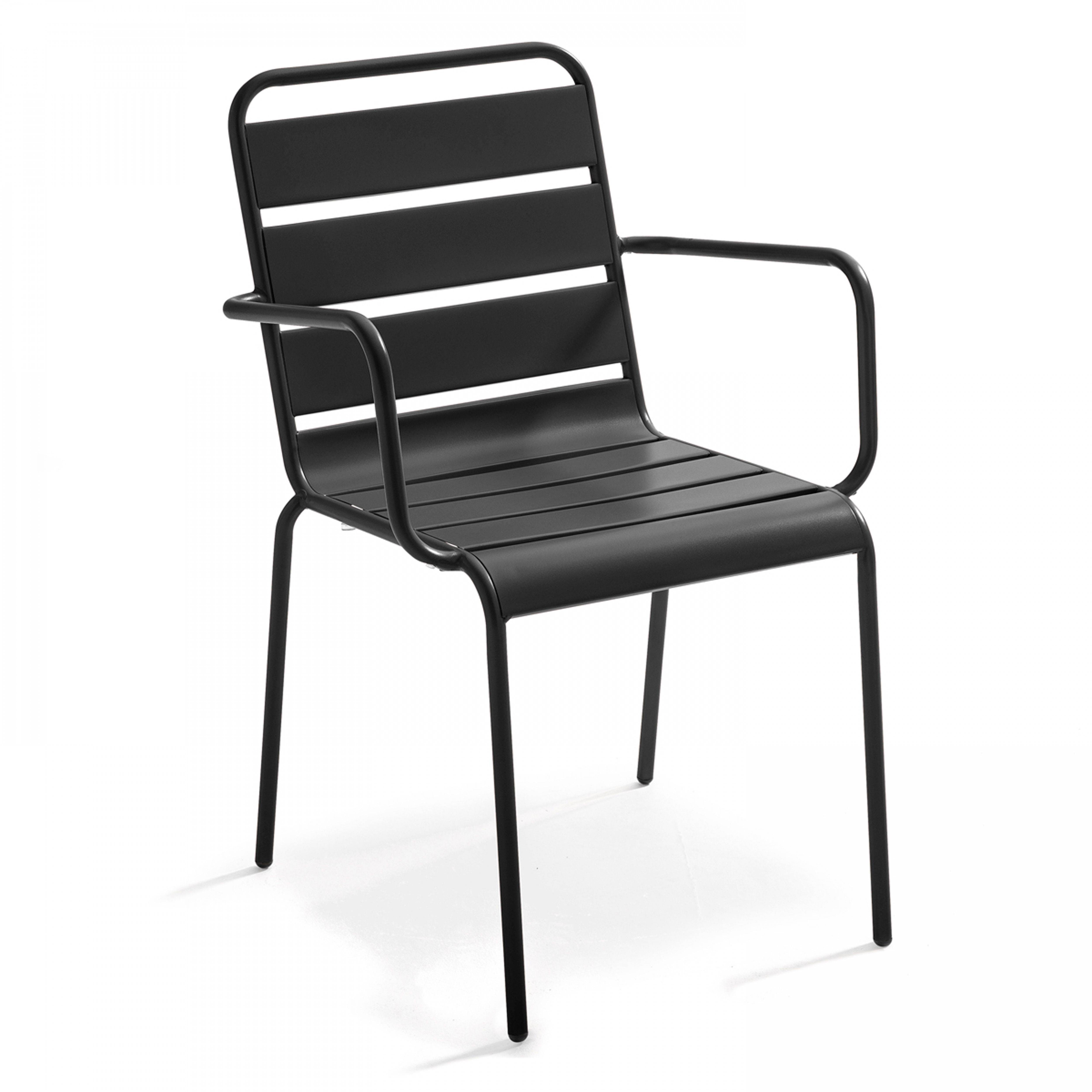 Oviala - Ensemble table de jardin et 8 fauteuils en métal orange et gris Palavas - Oviala - Image 4