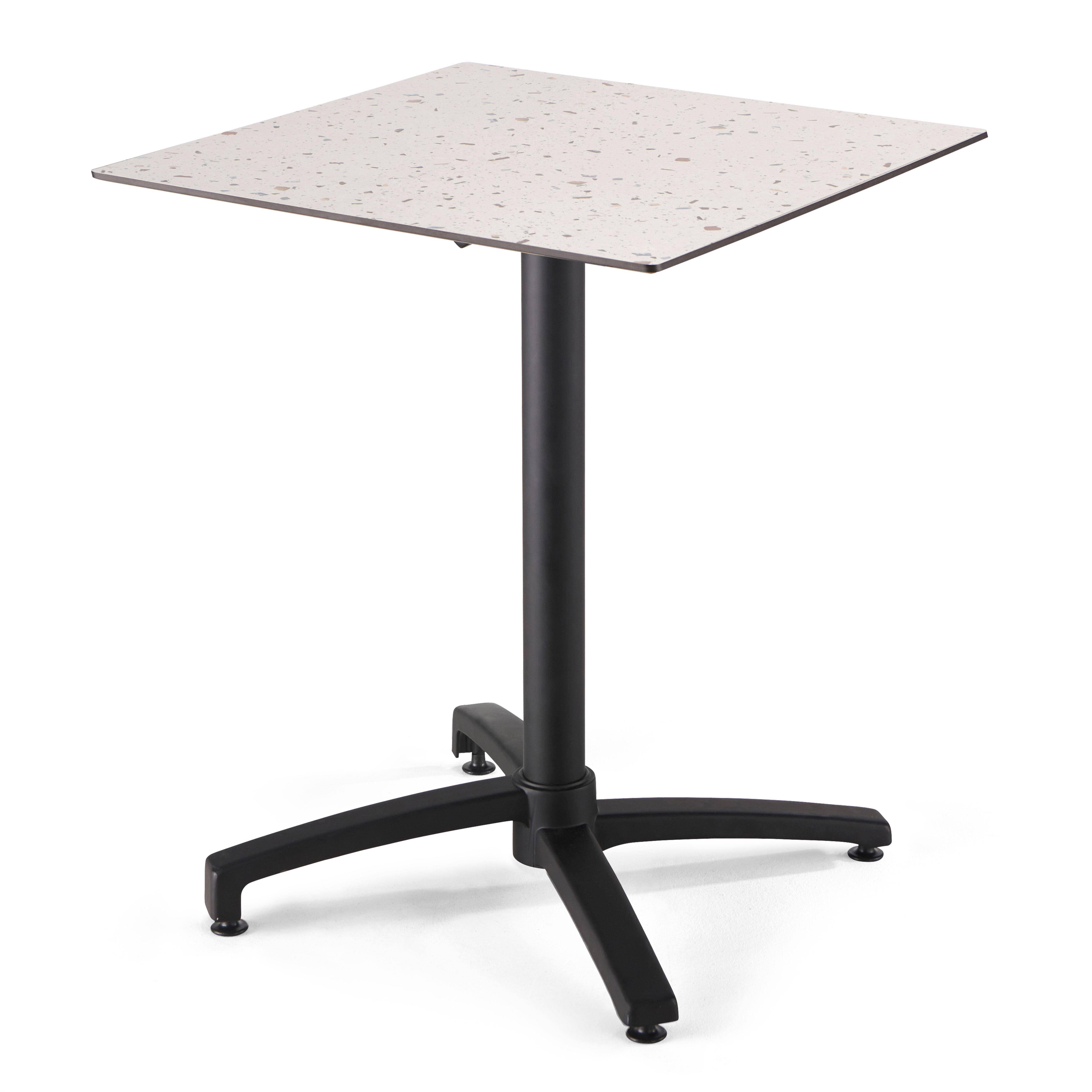 Oviala - Ensemble table de terrasse stratifié terrazzo et 4 fauteuils taupe - Oviala - Image 2
