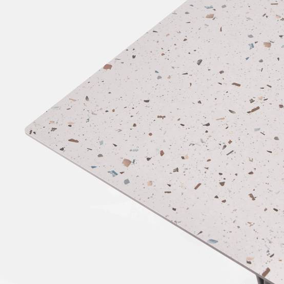 Oviala - Ensemble table de terrasse stratifié terrazzo et 4 fauteuils taupe - Oviala - Image 4