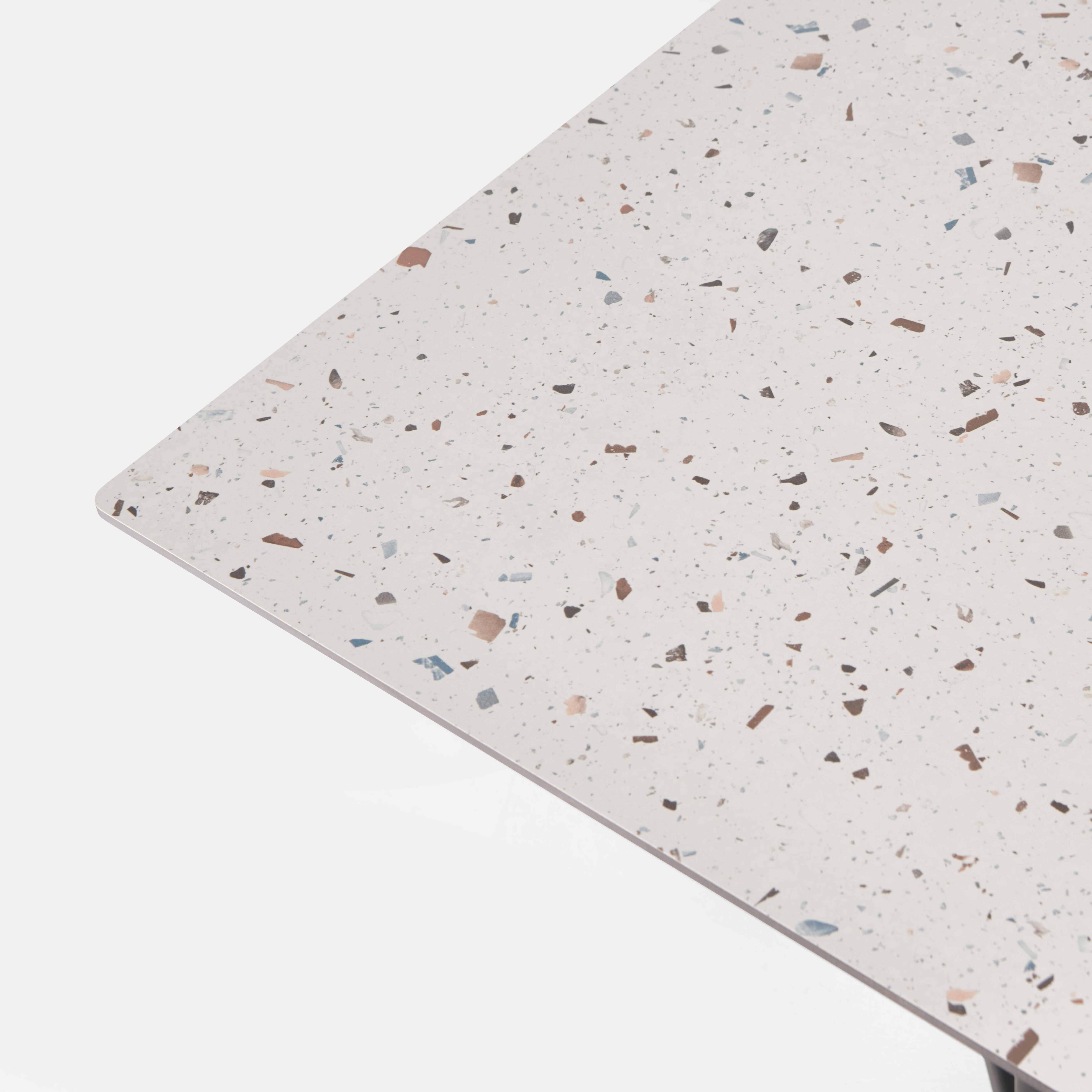 Oviala - Ensemble table de terrasse stratifié terrazzo et 4 fauteuils taupe - Oviala - Image 4