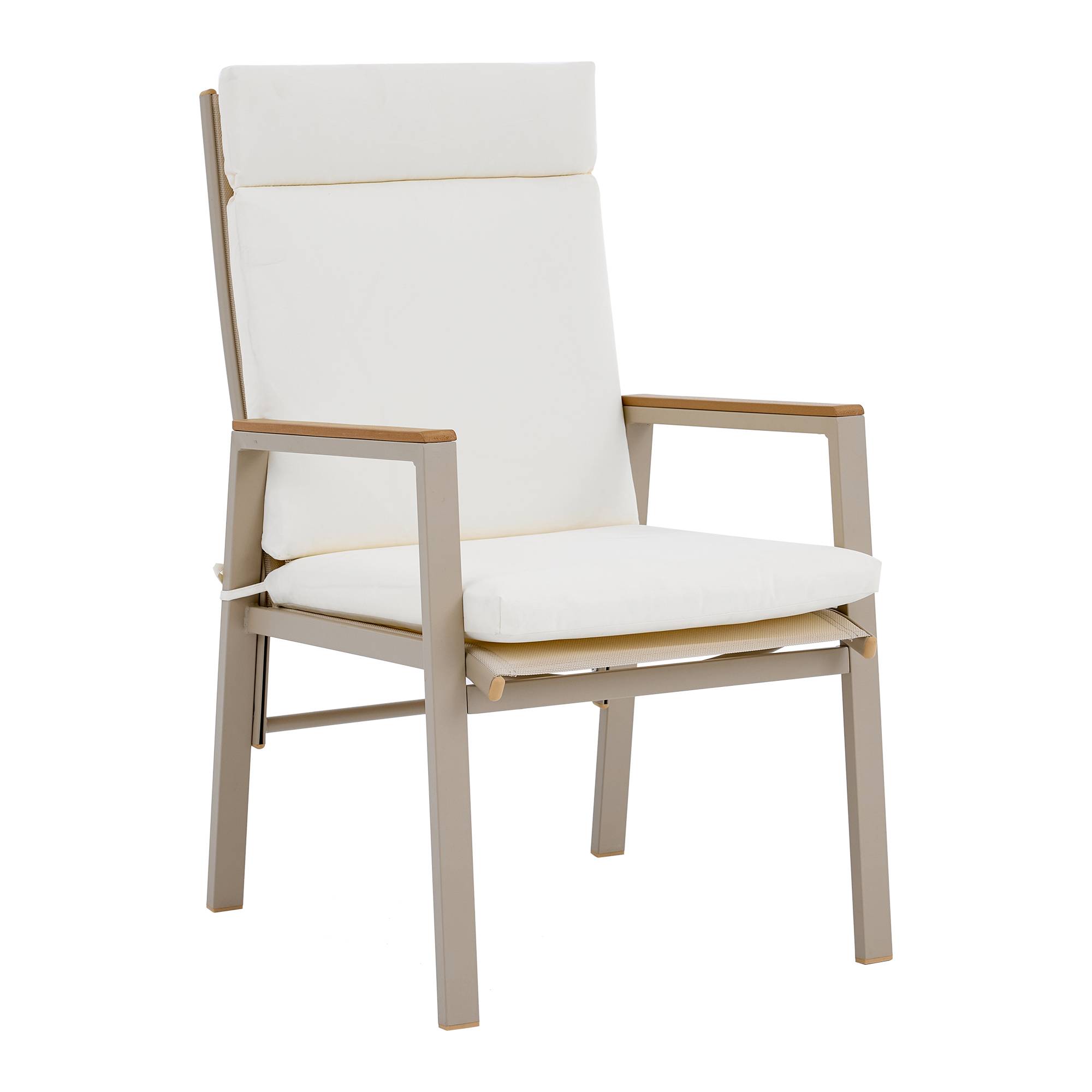 ComfortXL - Lot de 2 chaises de jardin fer galvanisé beige et kaki accoudoirs confort extérieur - ComfortXL Outdoor Living - Image 8