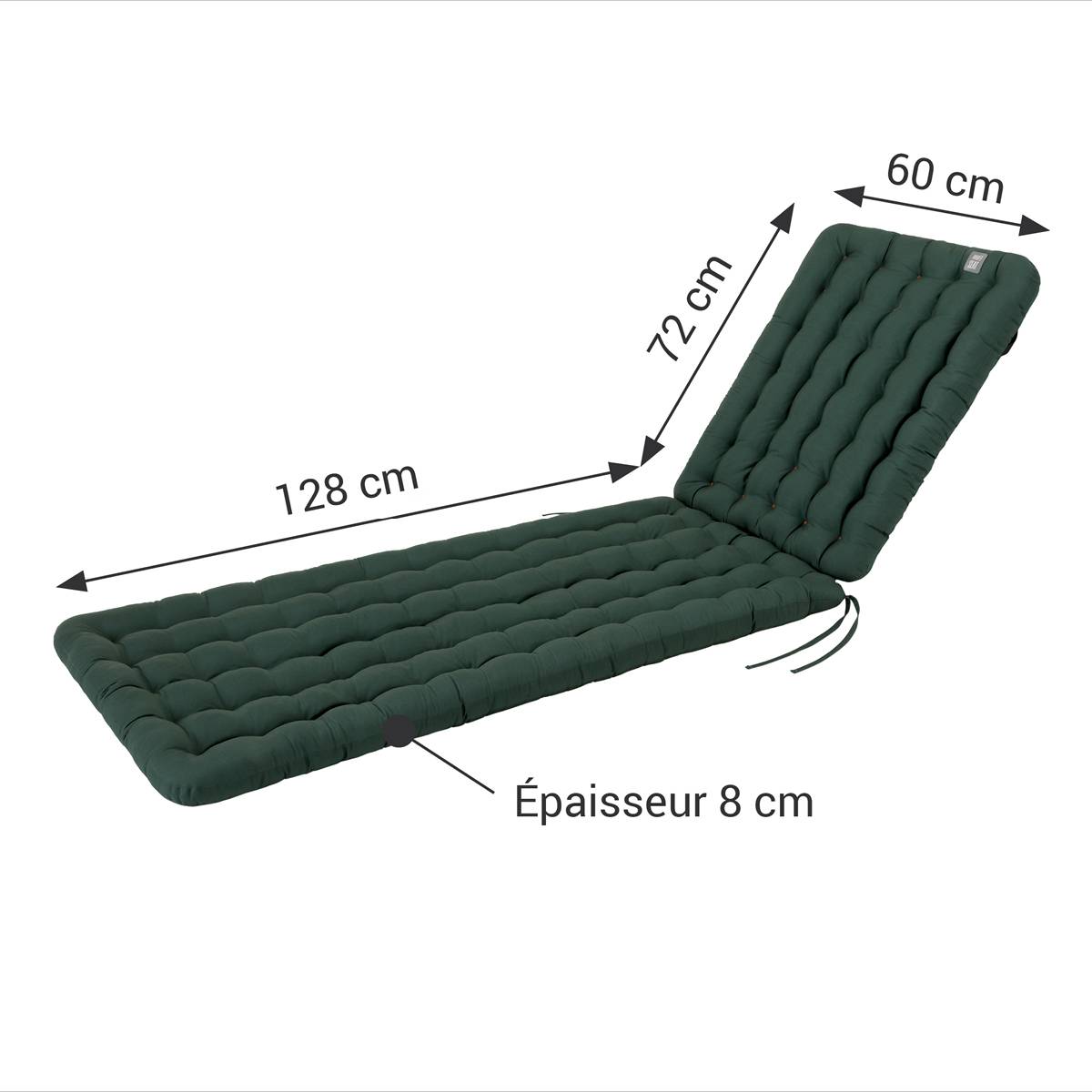 Coussin de Transat | 200x60 cm | Vert mousse - HAVE A SEAT Living - Image 3
