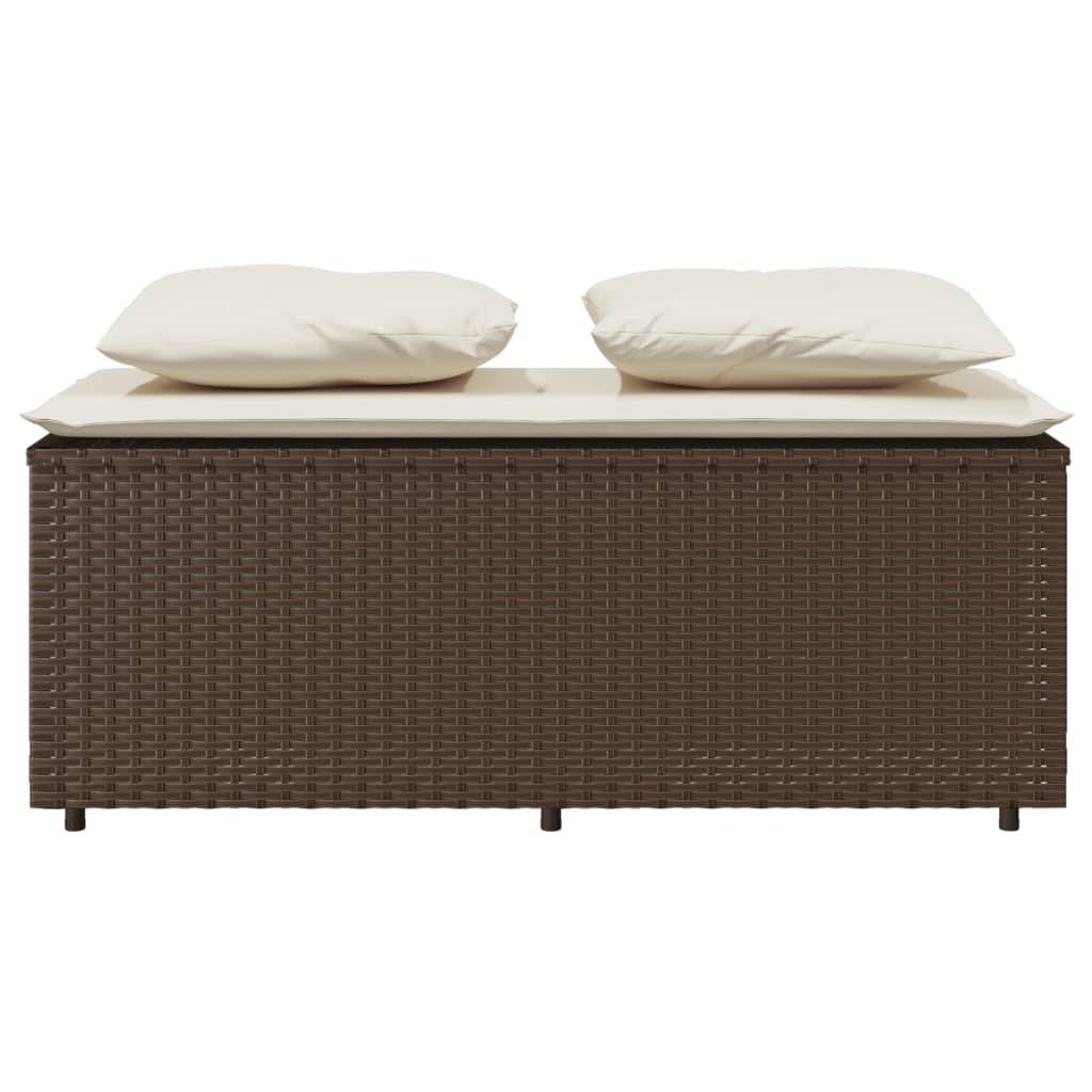 Maison Chic - Ensemble de 3 pcs table de jardin avec chaises - mobilier de jardin et coussins marron poly rotin - Image 5