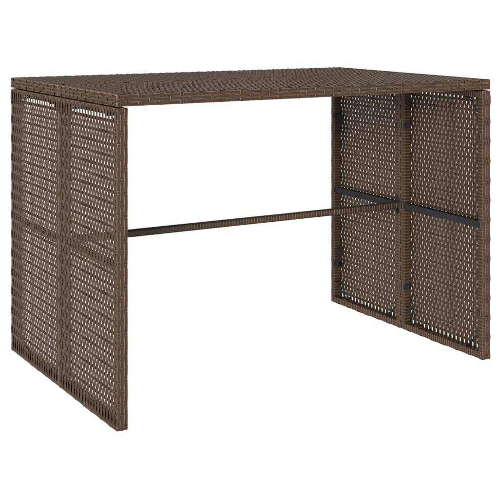 Maison Chic - Ensemble de 3 pcs table de jardin avec chaises - mobilier de jardin et coussins marron poly rotin - Image 8