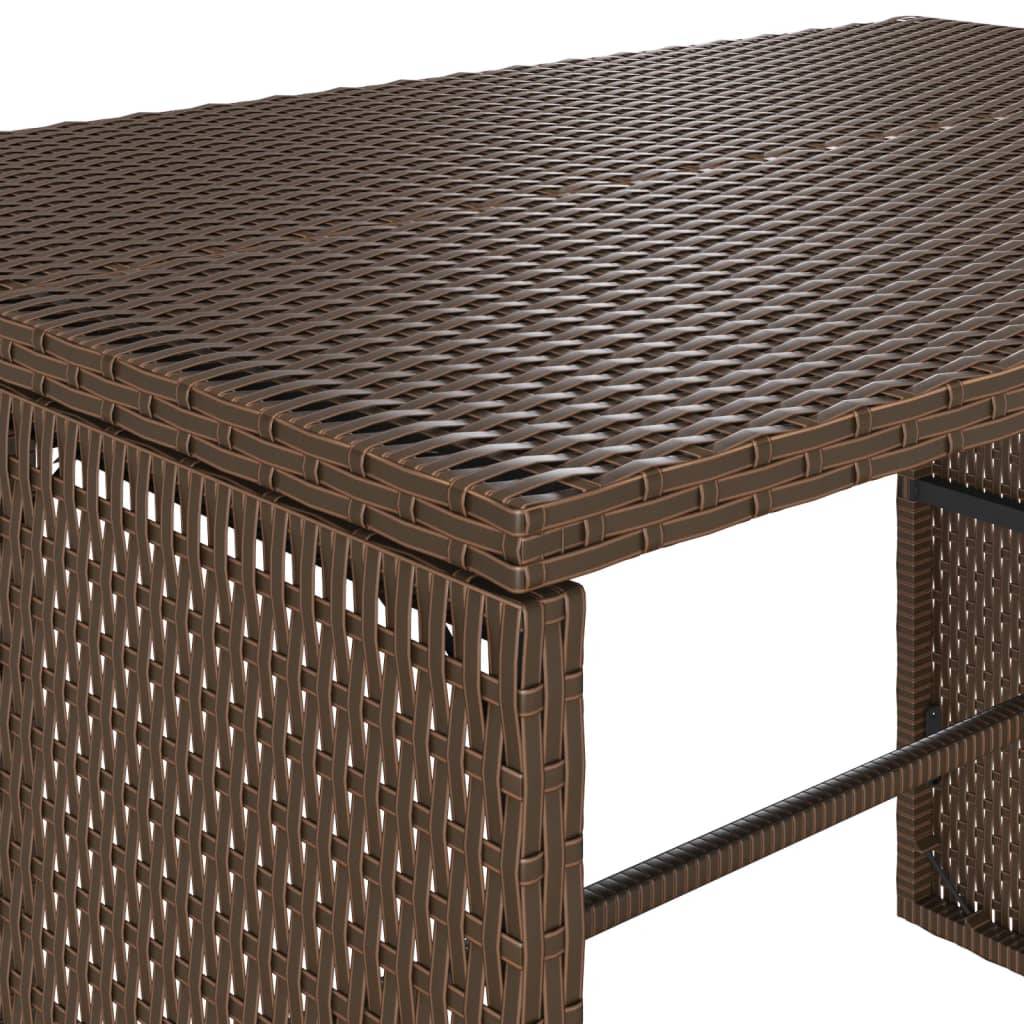 Maison Chic - Ensemble de 3 pcs table de jardin avec chaises - mobilier de jardin et coussins marron poly rotin - Image 10
