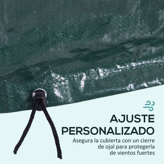 Housse de protection rectangulaire pour mobilier – Housse pour salon de jardin imperméable, anti-UV et anti-poussière (235 x 190 x 90 cm) – Verte - Image 7