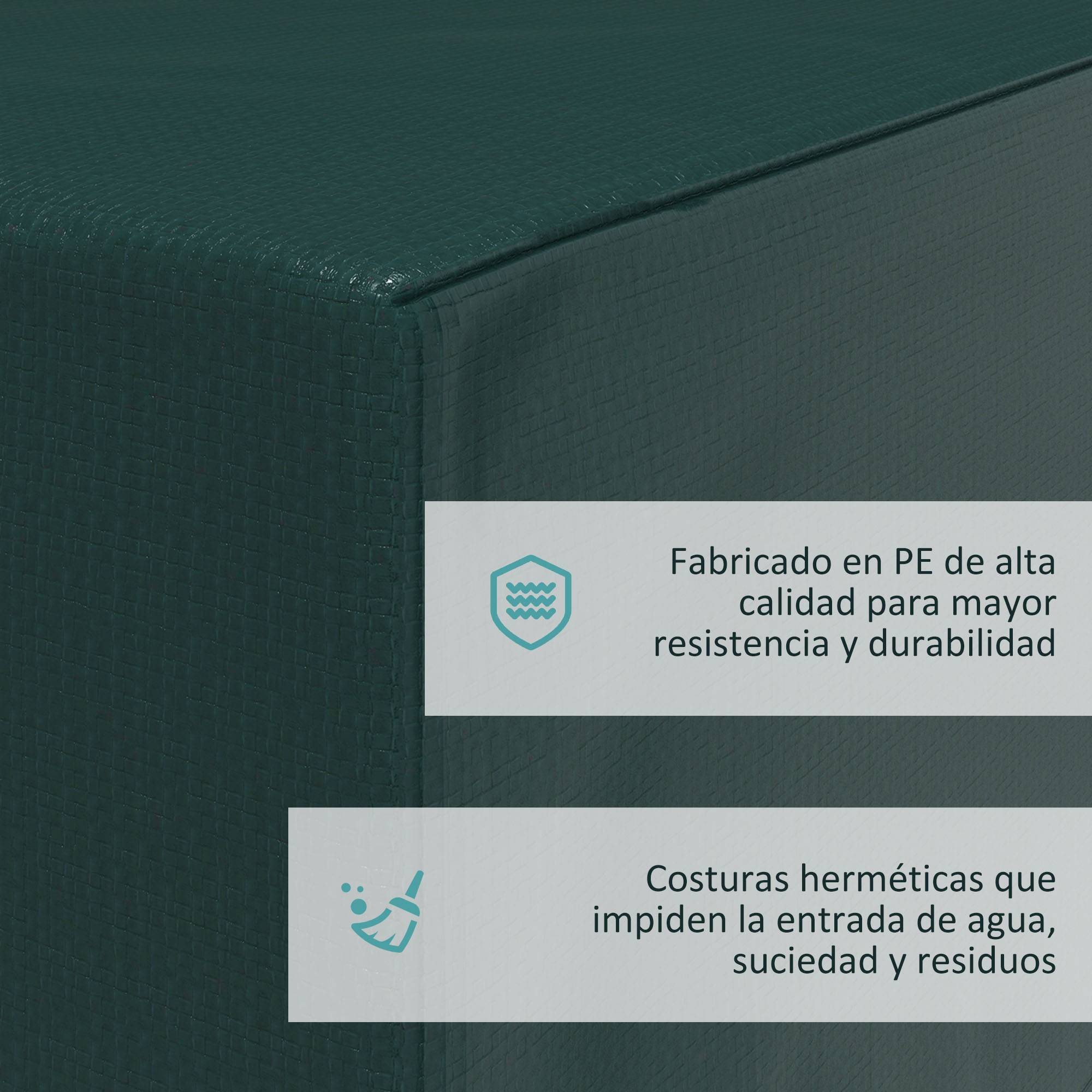 Housse de protection rectangulaire pour mobilier – Housse pour salon de jardin imperméable, anti-UV et anti-poussière (235 x 190 x 90 cm) – Verte - Image 6