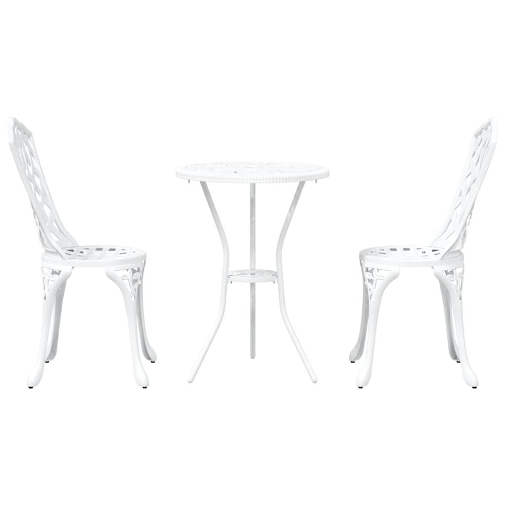 Vidaxl - Ensemble bistro de jardin 3 pcs-Salons de jardin Blanc Aluminium 548298 - Image 6