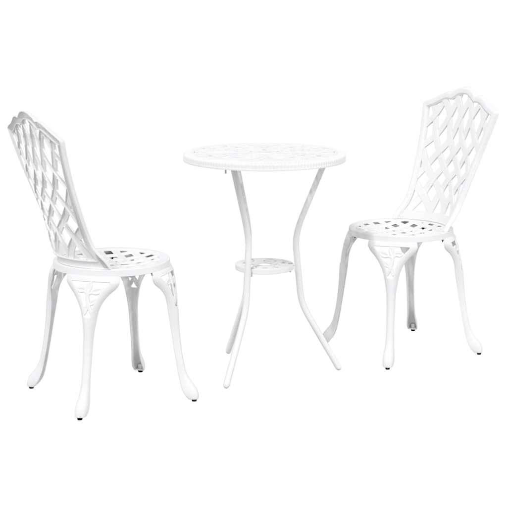 Vidaxl - Ensemble bistro de jardin 3 pcs-Salons de jardin Blanc Aluminium 548298 - Image 2