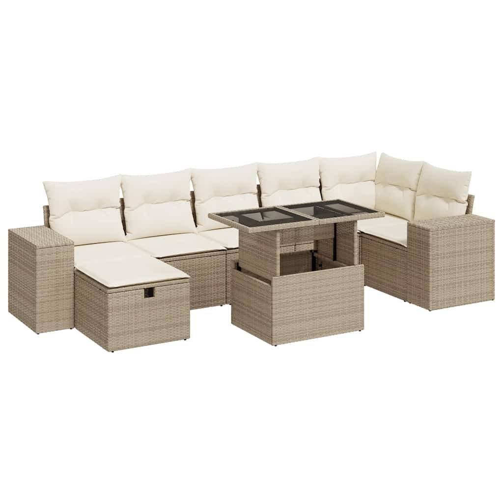 ComfortXL - Petit salon de jardin 5 pcs résine tressée modulable avec table relevable Beige – ComfortXL Outdoor Living - Image 2
