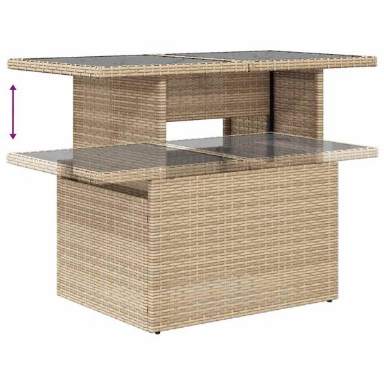 ComfortXL - Petit salon de jardin 5 pcs résine tressée modulable avec table relevable Beige – ComfortXL Outdoor Living - Image 10