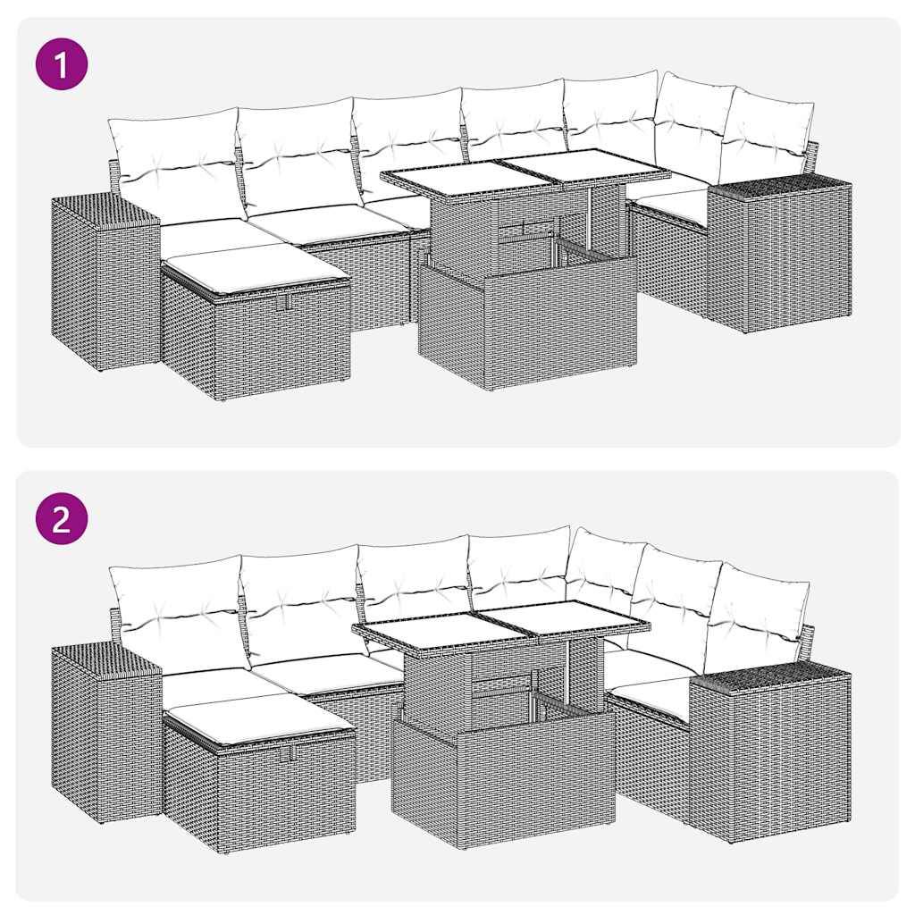 ComfortXL - Petit salon de jardin 5 pcs résine tressée modulable avec table relevable Beige – ComfortXL Outdoor Living - Image 5