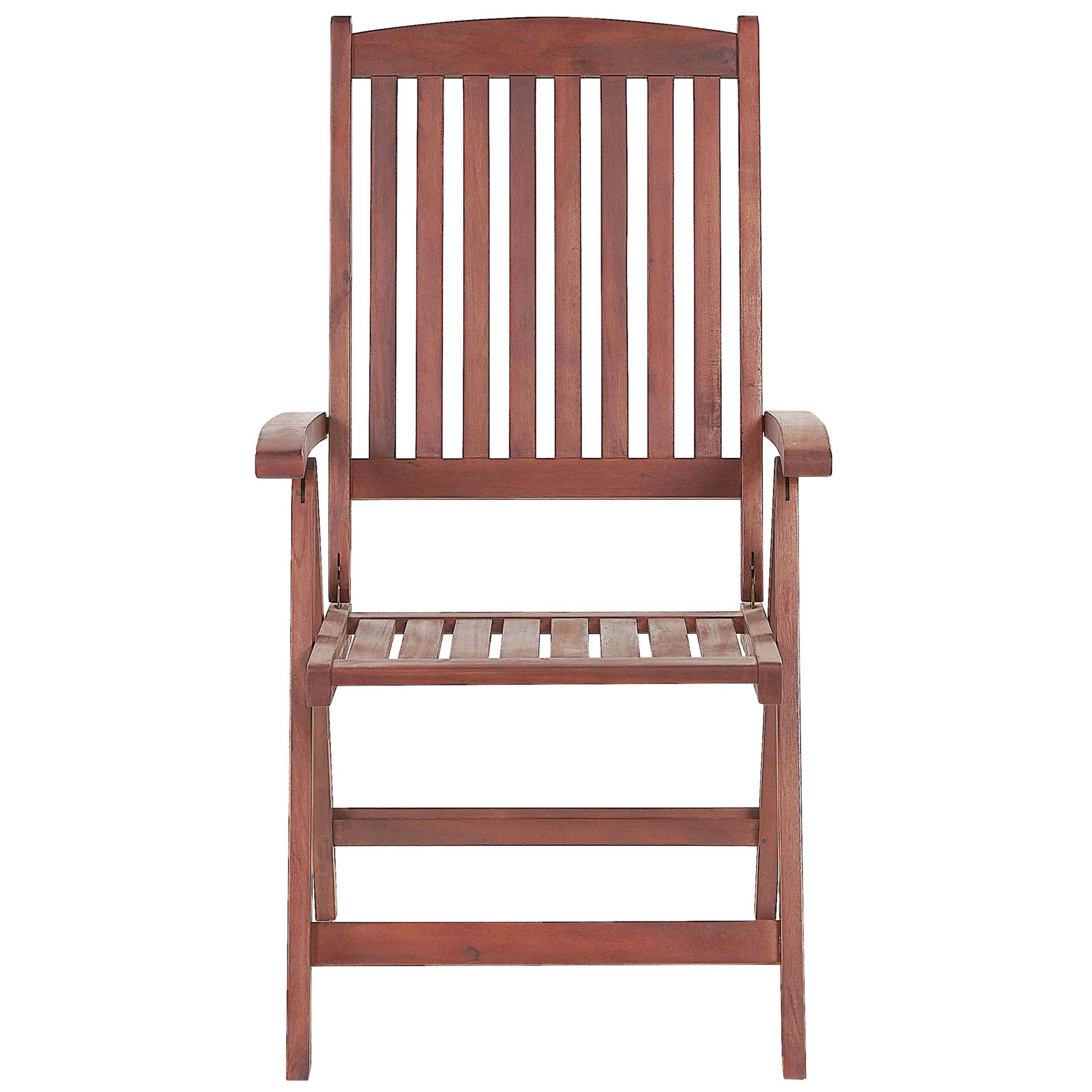 Beliani - Set de Jardin ou Terrasse en Bois d'Acacia Foncé Table et 2 Chaises Inclinables et Pliantes avec Coussins Gris Graphite Usage à l'Extérieur - Image 9