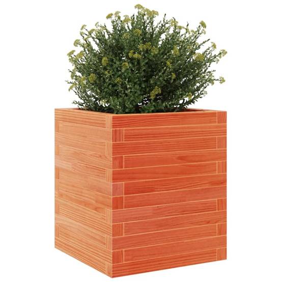 Jardinière | Pot de fleurs | Cache-pot | Bac à fleurs cire marron 40x40x46 cm bois de pin massif - Image 4