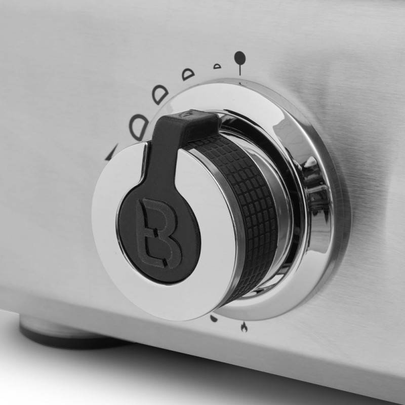 Brasero - Plancha au gaz Silvia II G Inox - BRASERO - 2 brûleurs - Surface de cuisson 52 x 34 cm - 5 kW -Jusqu'à 8 convives - Inox , Gris - Image 4