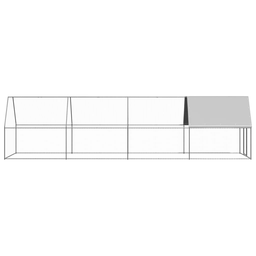 Poulailler Volière Extérieur Acier Galvanisé pour Jardin Sécurisé 2x8x2m – ComfortXL Outdoor Living - Image 3