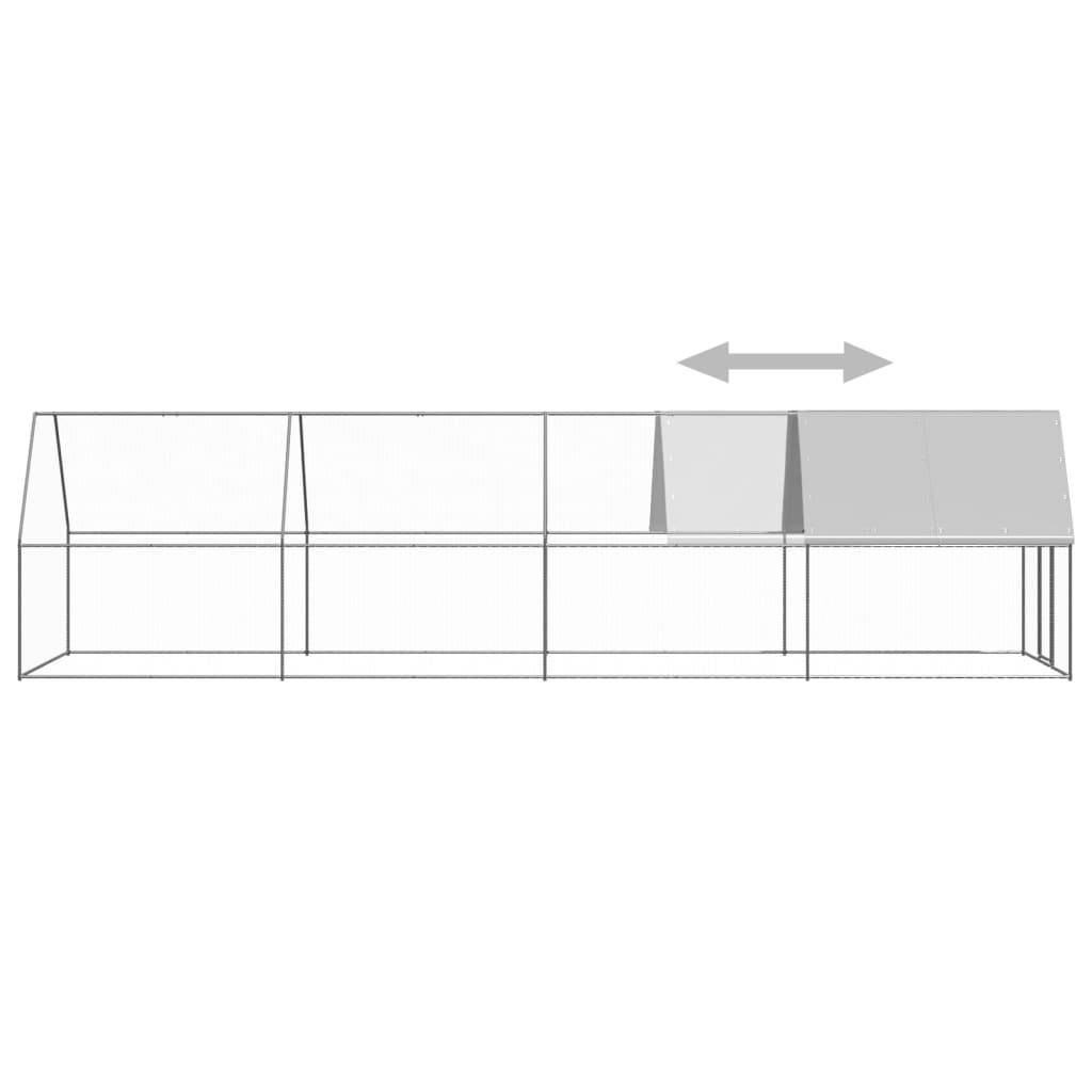 Poulailler Volière Extérieur Acier Galvanisé pour Jardin Sécurisé 2x8x2m – ComfortXL Outdoor Living - Image 4