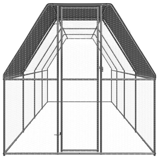 Poulailler Volière Extérieur Acier Galvanisé pour Jardin Sécurisé 2x8x2m – ComfortXL Outdoor Living - Image 2