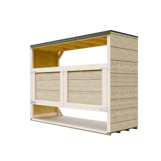 Timbela - Abri de jardin pour poubelles, Cache poubelle extérieur 1,62 m² / 3x240L - Timbela M982A - Image 3